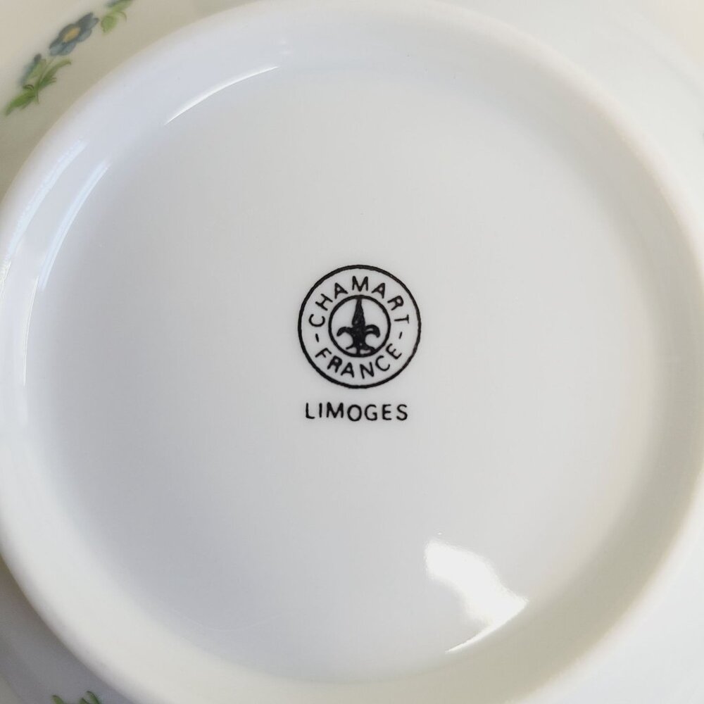 Limoges Chamart Porcelain Bowls With Lids Floral & Insect Trinkets set of 4 - Picture 16 of 16